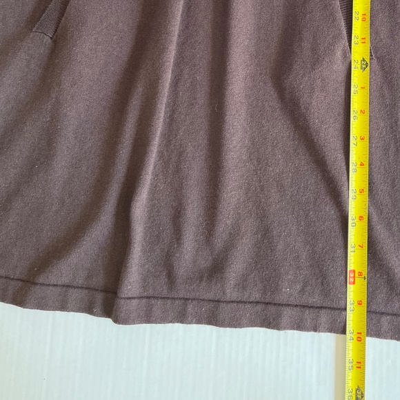 Tyler Boe Sz M Brown Cotton Cashmere Blend Midi Dress Stretch Cowl Neck - Picture 8 of 10